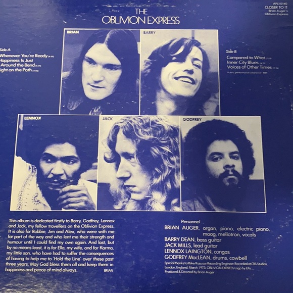 “Closer to it, Brian Auger’s oblivion express” - Picture 2 of 3